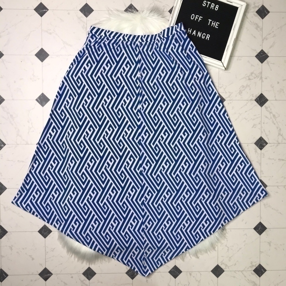 Chico's blue and white asymmetrical skirt size 1 (juniors)